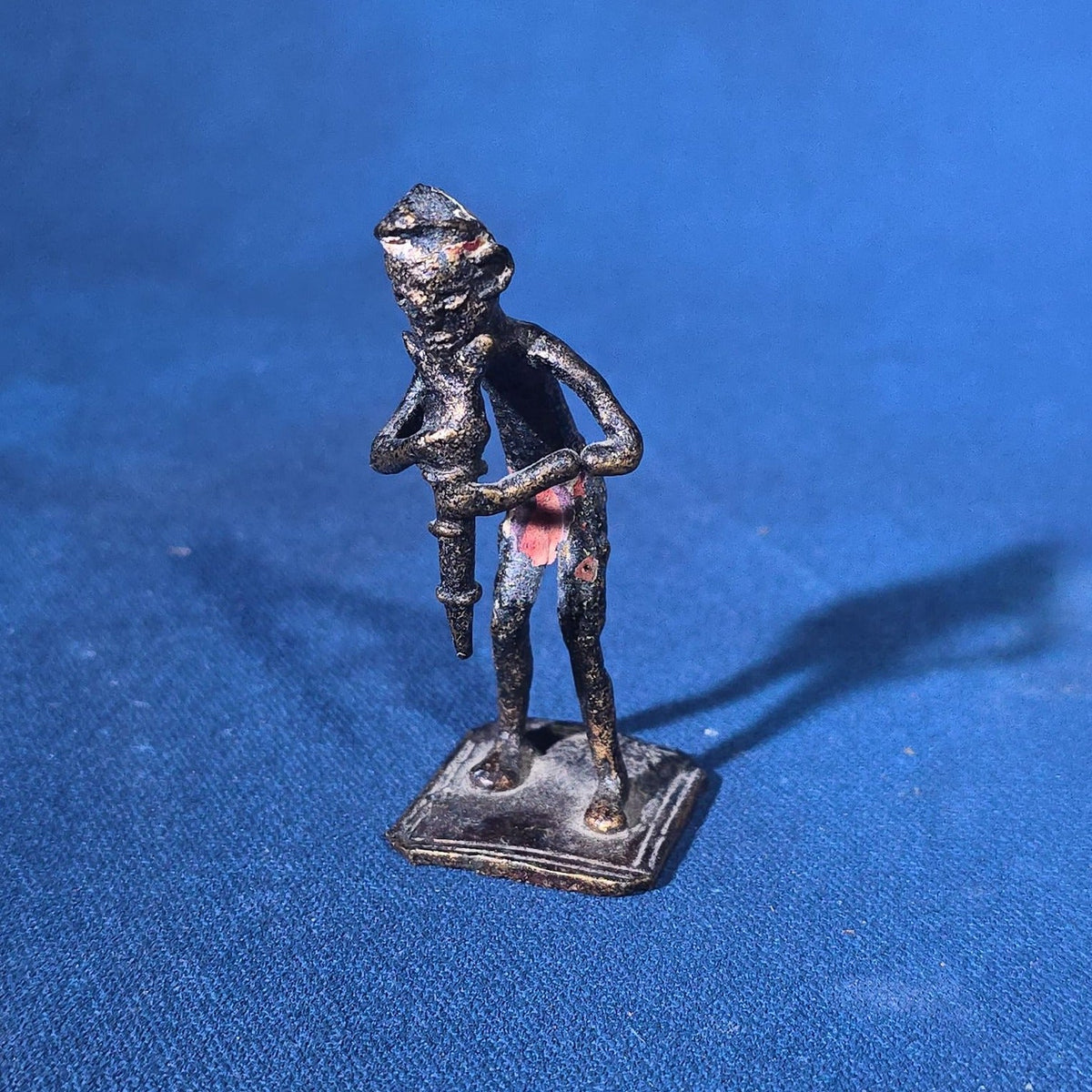 Grouping of 24 Vintage West African Iron Figurines with Painted Details and Provenance Note