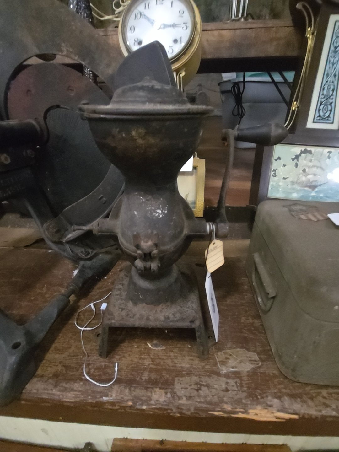 cast iron coffee grinder, missing drawer