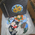 Lot 035 - Box Lot of Modern Painted Pottery Decor