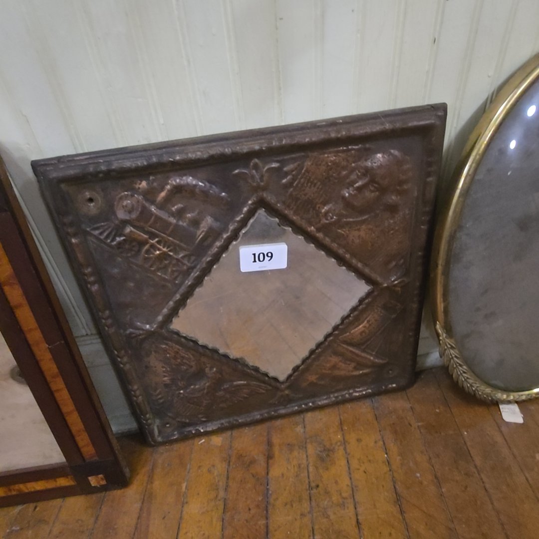 vintage Americana copper mirror