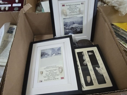 box lot of commemorative Civil War findings