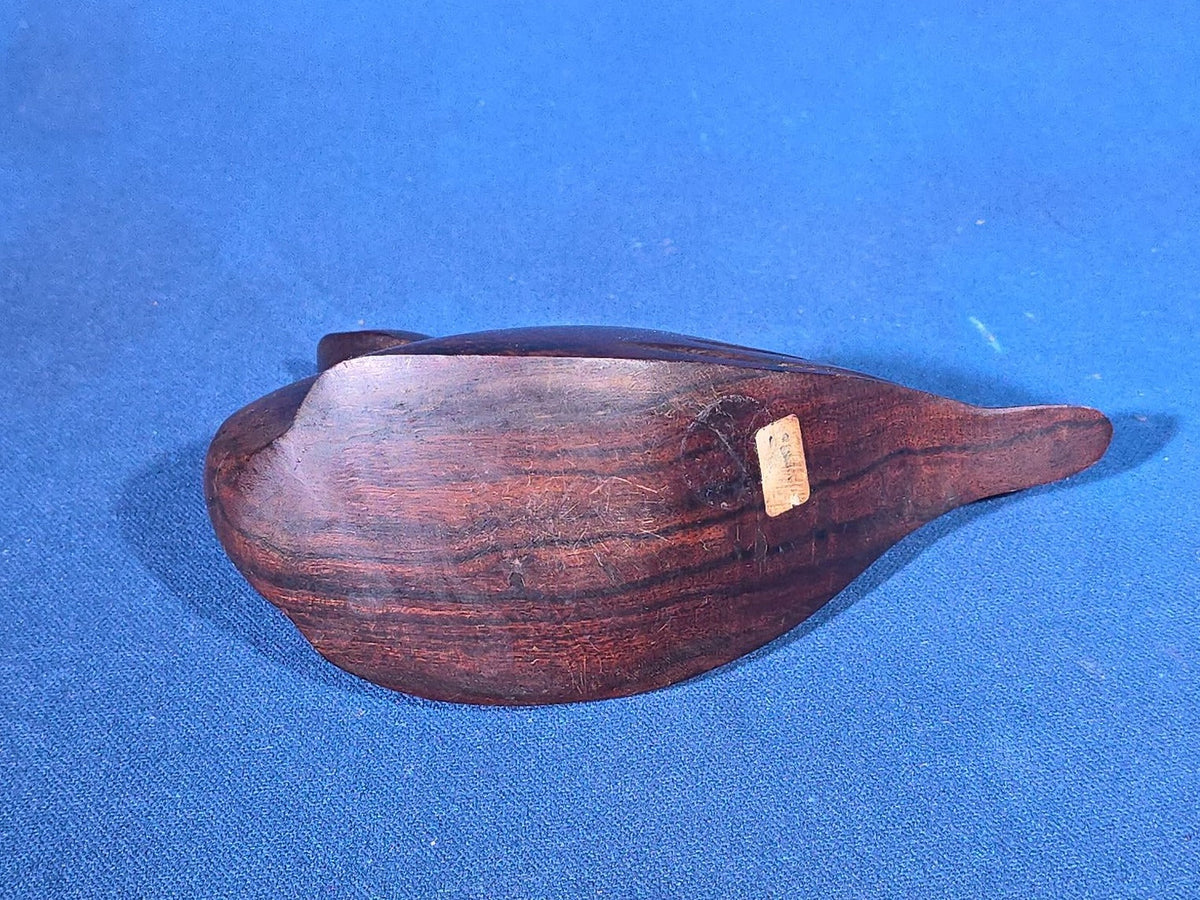 Trio of Vintage Carved Wood Duck Figures including One Painted and Signed Capt. Harry Jobes