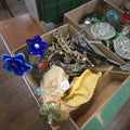 Lot 238 - Box Lot with Metal and Wooden Hardware, Infant De Prague, and Tray