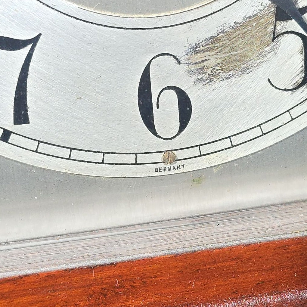 Antique German Mahogany Beehive Mantel Clock with Chime, Manufactured by Junghans, with Key and Pendulum