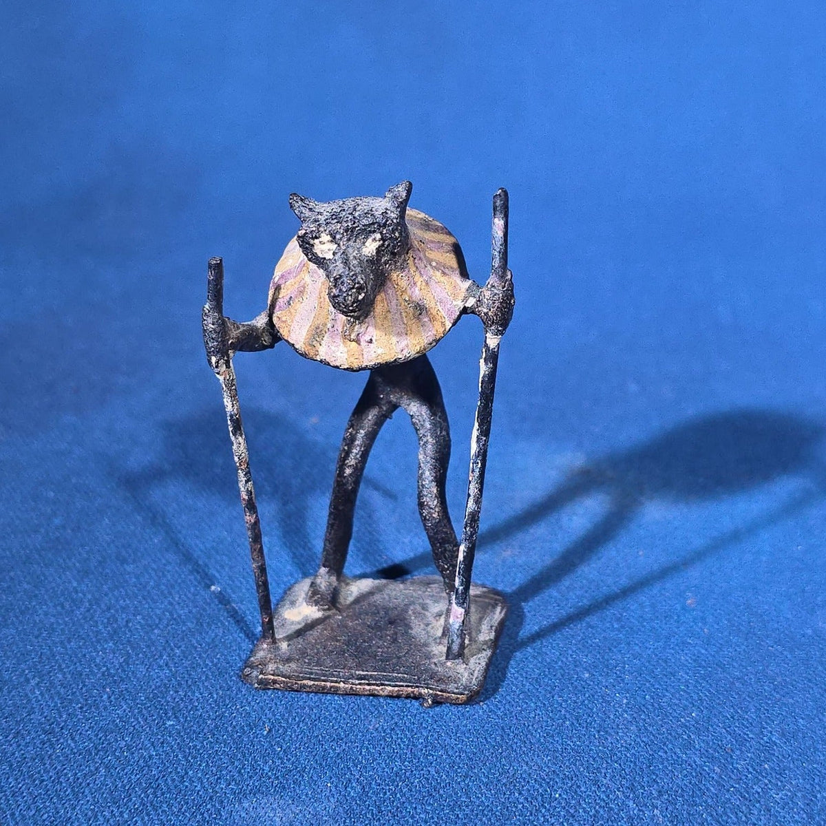 Grouping of 24 Vintage West African Iron Figurines with Painted Details and Provenance Note