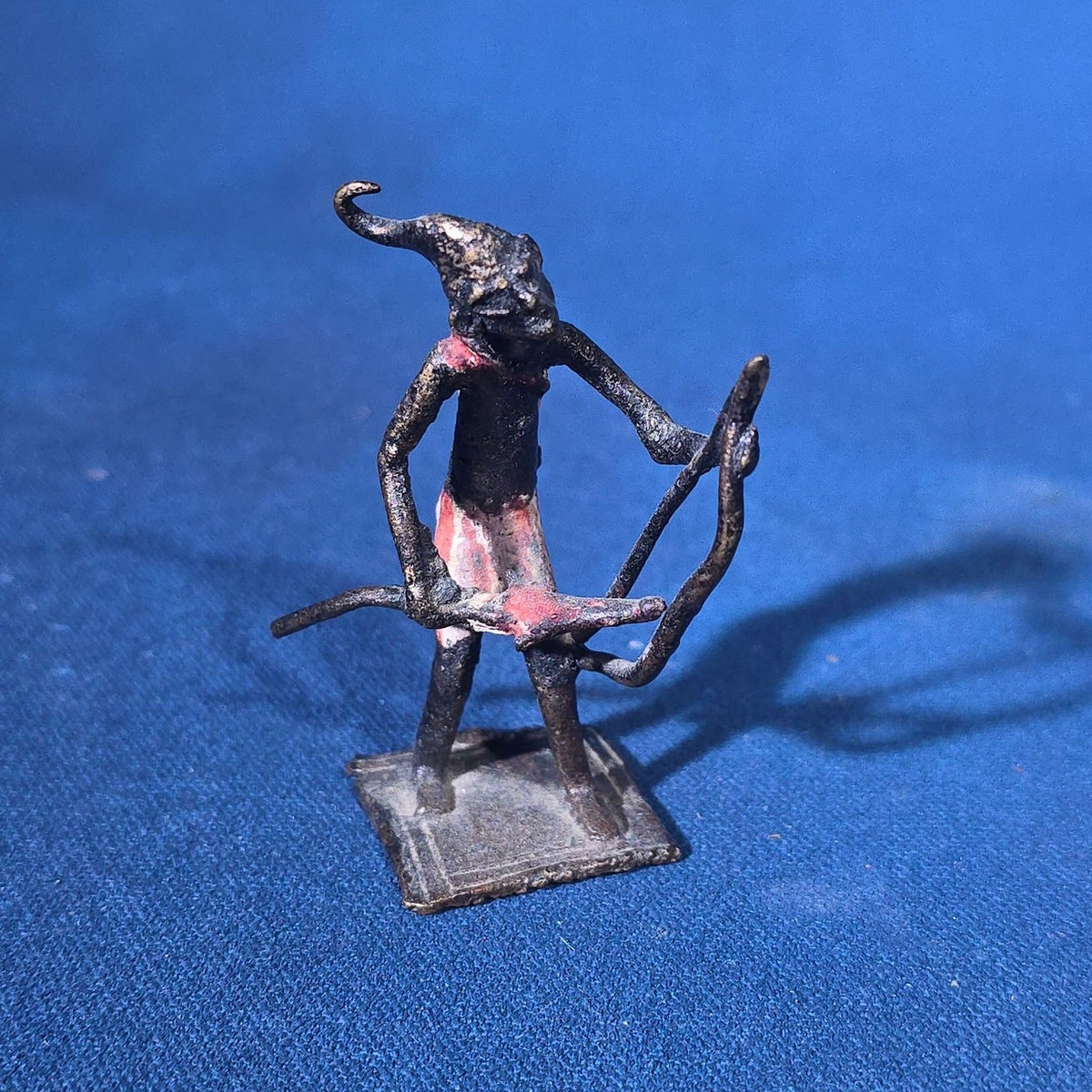 Grouping of 24 Vintage West African Iron Figurines with Painted Details and Provenance Note
