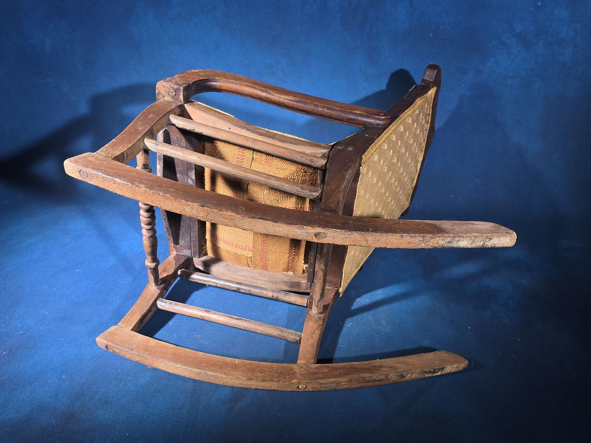 Antique Eastlake Upholstered Child's Rocking Chair