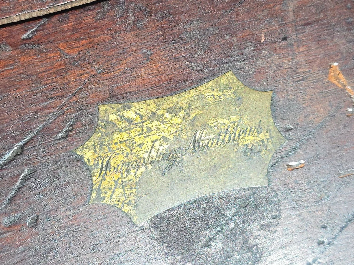 Antique Maritime Sextant No. 5706, Manufactured by Heath & Co. Ltd., Crayford, London, Engraved "Humphrey Matthews. R.N.," in Mahogany Case with 1916 National Physical Laboratory Certificate
