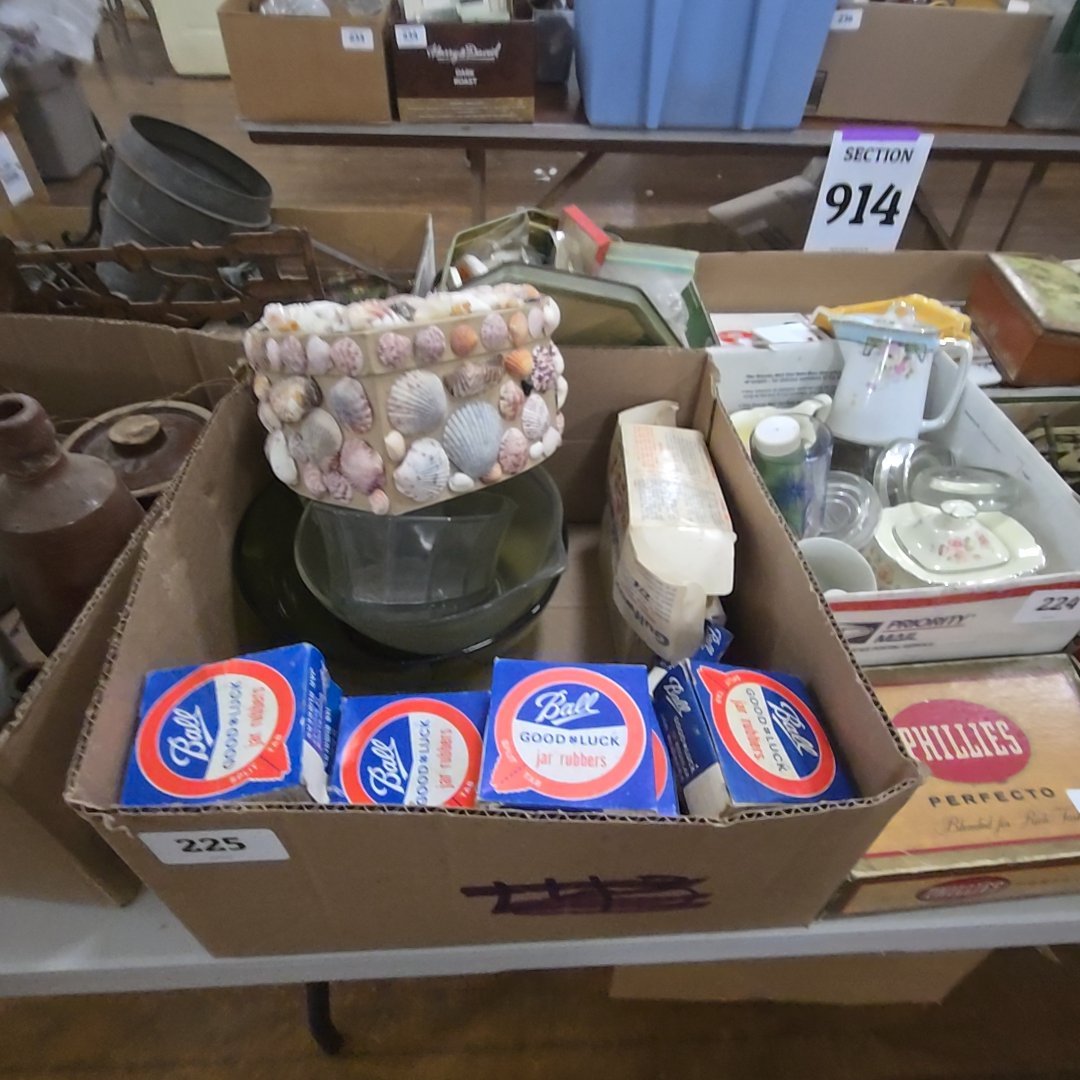 Box lot of ball jar rubbers and more