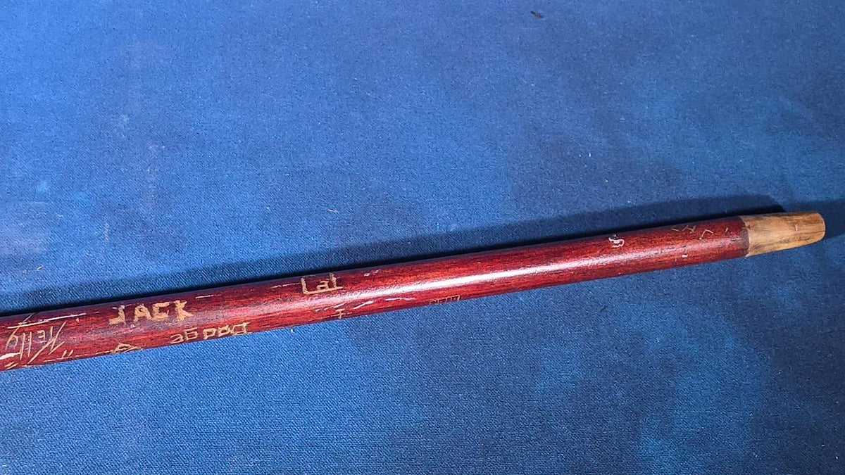 Antique Hand-Carved Fraternal Walking Stick with Carved Figural Native American Bust Handle, Named to R. Frothingham