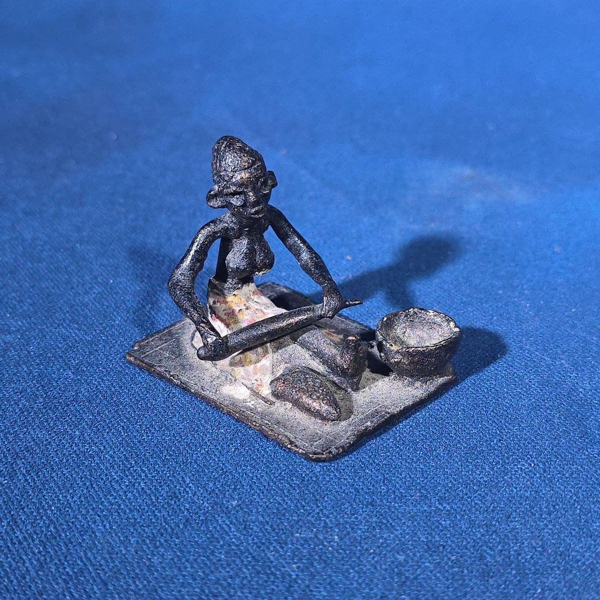 Grouping of 24 Vintage West African Iron Figurines with Painted Details and Provenance Note