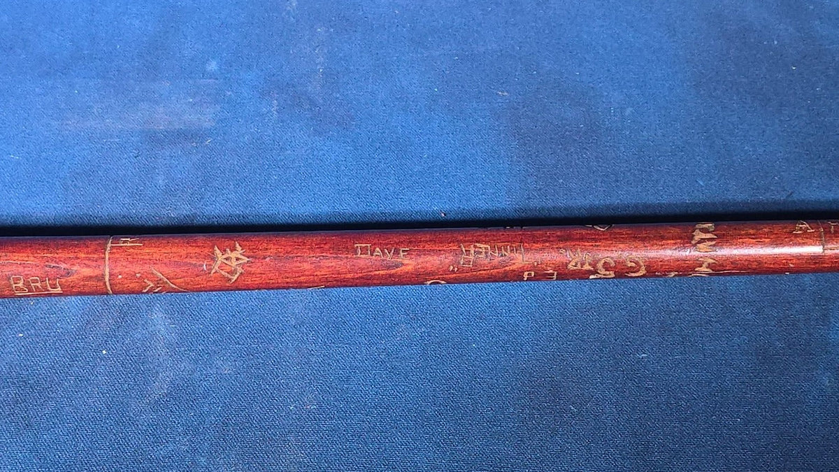 Antique Hand-Carved Fraternal Walking Stick with Carved Figural Native American Bust Handle, Named to R. Frothingham