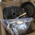 Lot 125 - Box Lot of Metal Items Including Early Militia Canteen