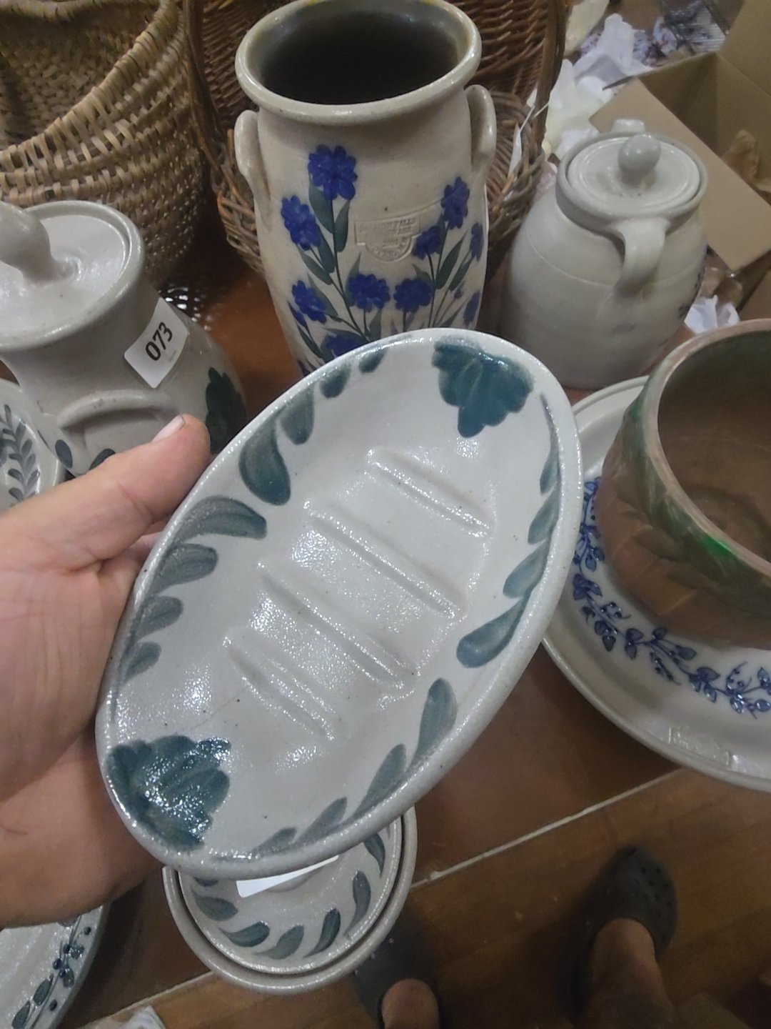 Salmon Falls stoneware soap dish