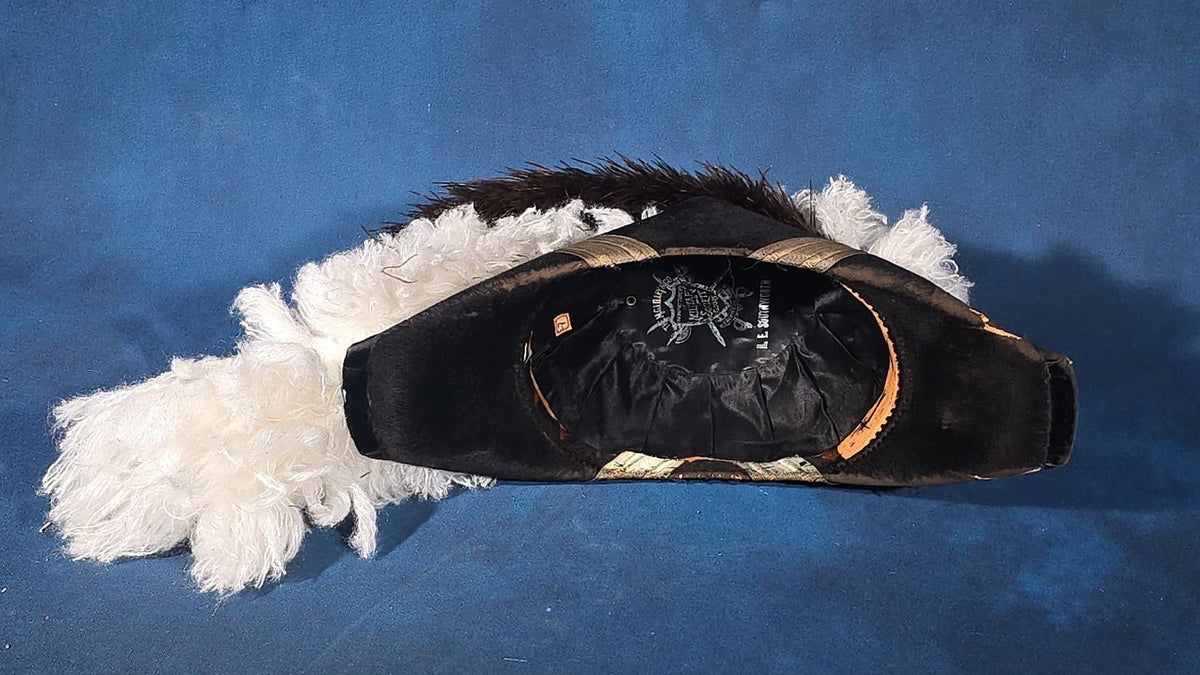 Antique Knights Templar Masonic Chapeau Hat, Manufactured by The M.C. Lilley & Co., Columbus, Ohio, Named to H.E. Southworth