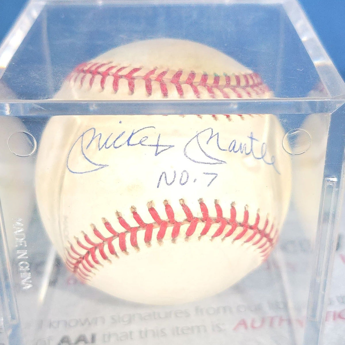 Vintage Mickey Mantle "No. 7" Signed 1994 World Series Rawlings Baseball with Two Certificates of Authenticity
