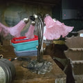 Lot 103 - Modern Lamp with Pink Tulip Shades, Missing One Shade