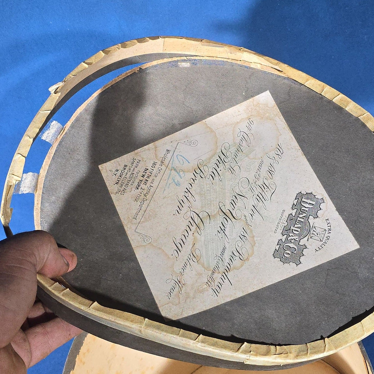 Antique Beaver Skin Top Hat, Retailed by Jacob Reed's Sons, Philadelphia, Pennsylvania, in Dunlap & Co. Hatters Hat Box