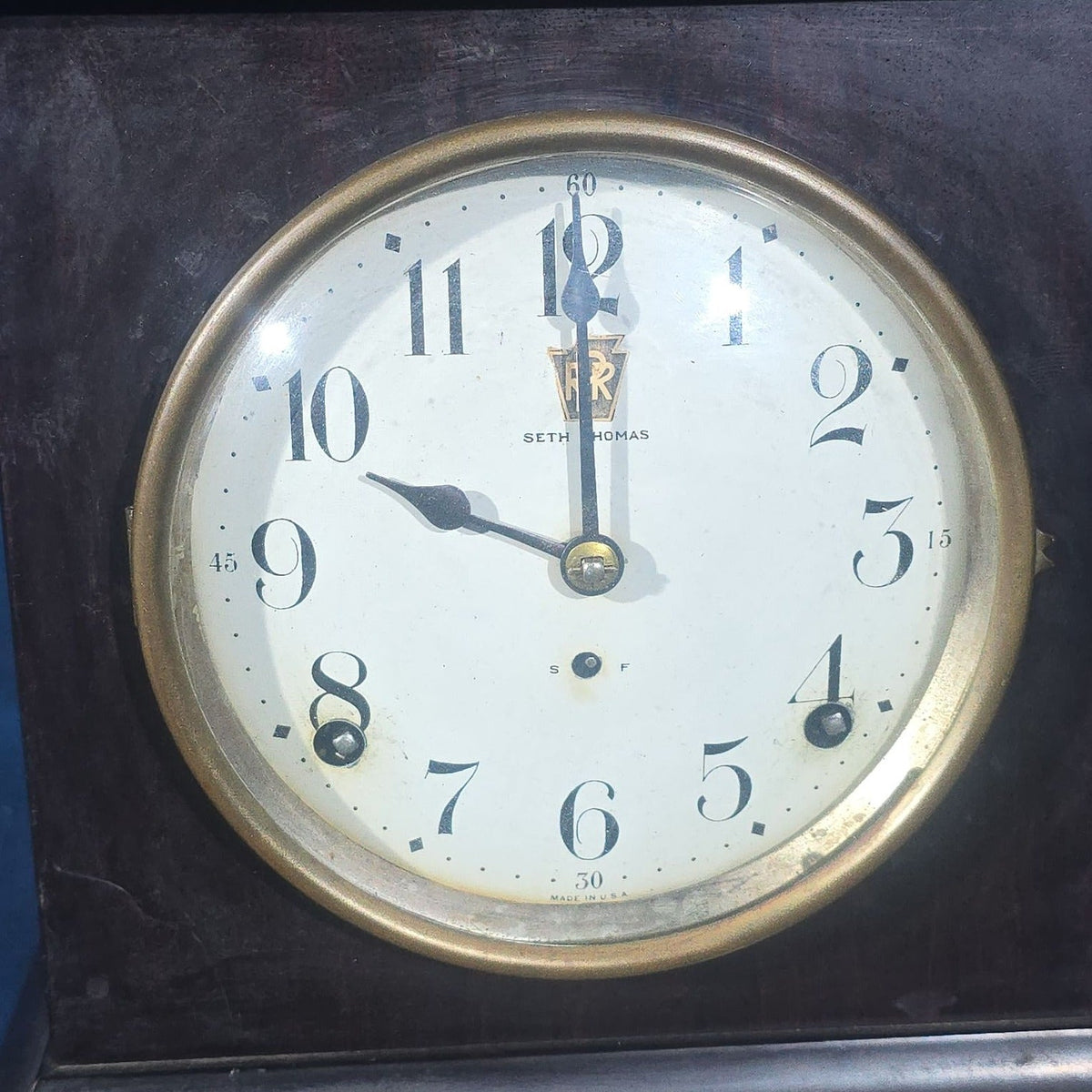 Antique Seth Thomas Mantel Clock with Key and Pendulum, Made in U.S.A.