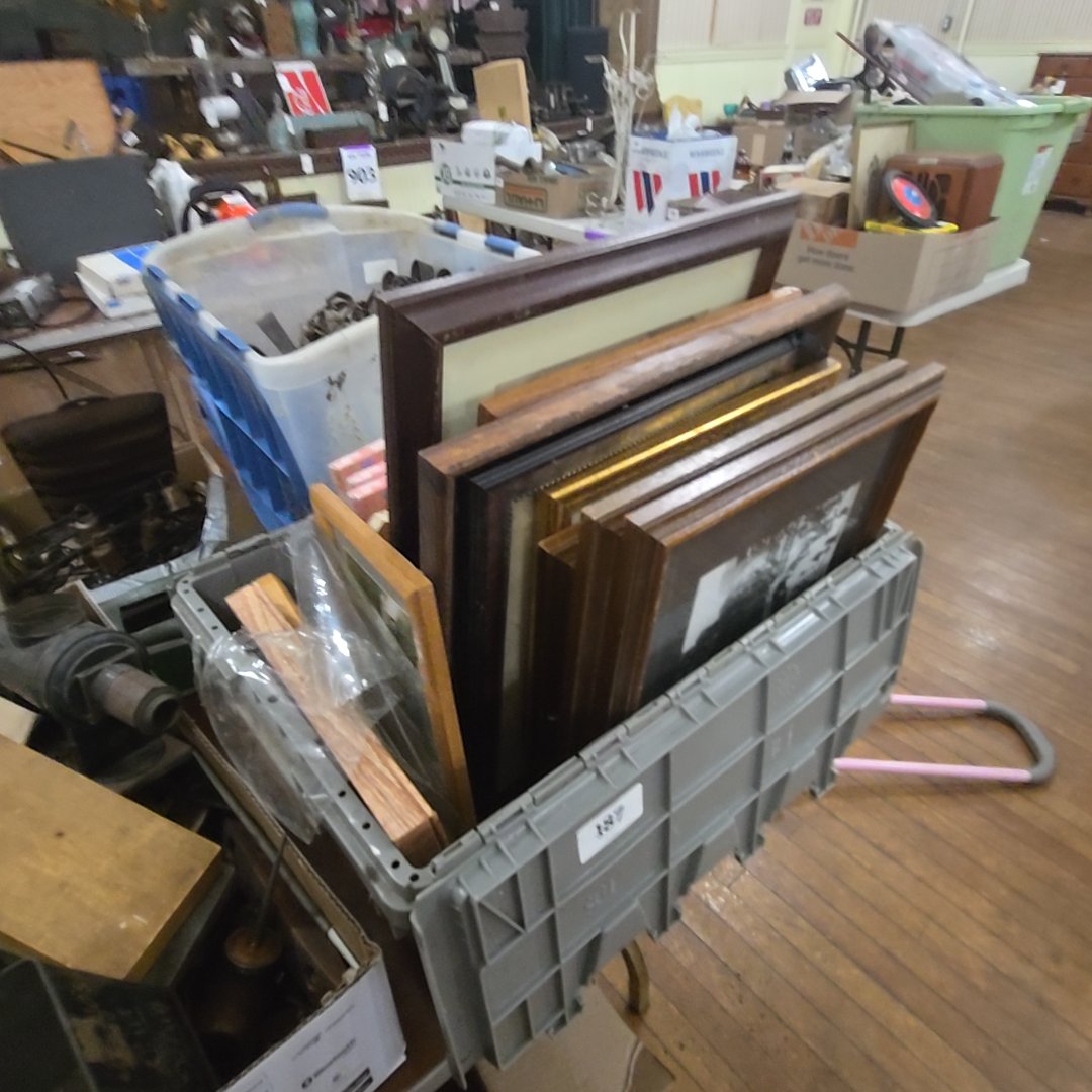 box lot of prints and frames
