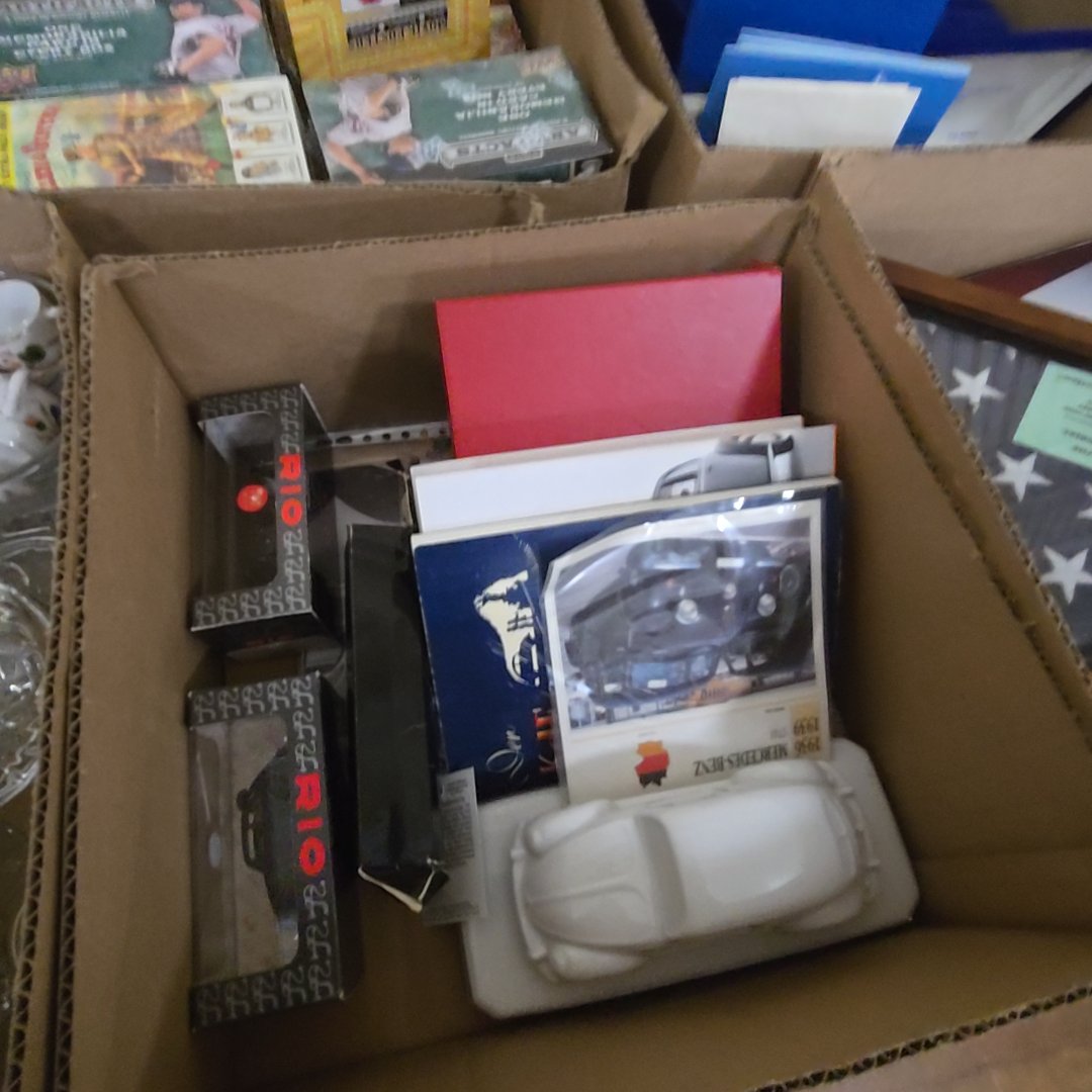 box lot of commemorative automobile items