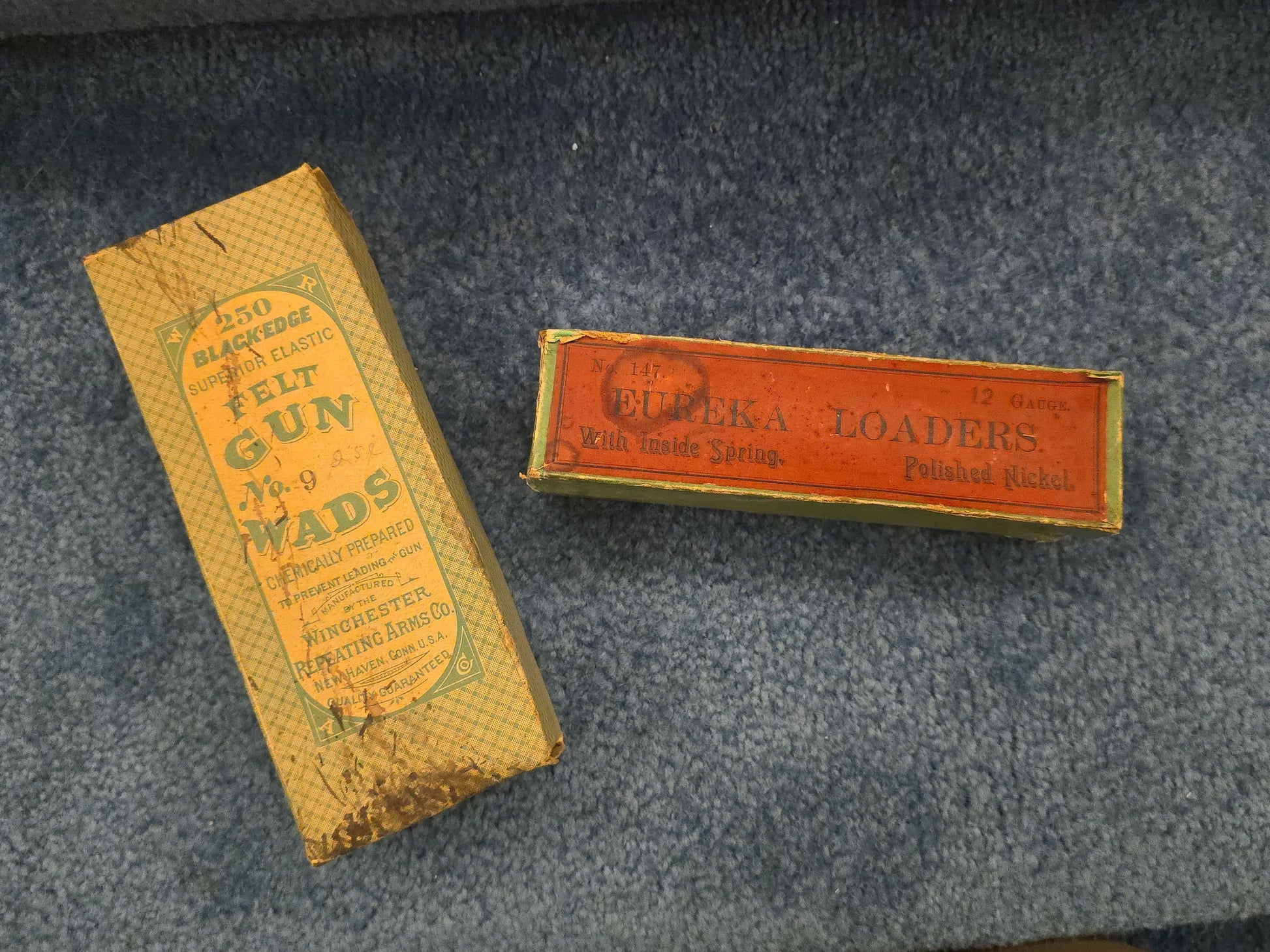 Grouping of Antique and Vintage Ammunition Boxes with Contents and Gun Accessories including Winchester .40-72 Cartridges for Model 1895, Union Metallic Cartridge Co. Ballard & Bullard Bullets, and Colt Grip Panel