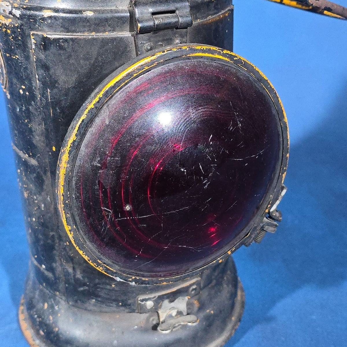Antique Pennsylvania Railroad Non-Sweating Adlake Railroad Lamp with Red Lens, Manufactured by Adlake, Chicago, Illinois