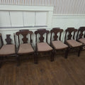 Lot 009 - Pair Dark Wood Upholstered Chairs