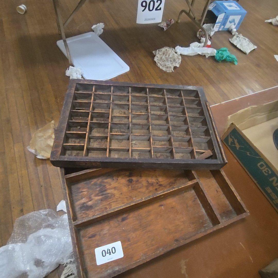 pair of wooden trays