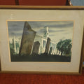 Lot 059 - Vintage "Hadlyme Churchyard" Watercolor Painting on Paper by Bill Steeves, Hadlyme, Connecticut, 27-5/8" W x 21-5/8" H