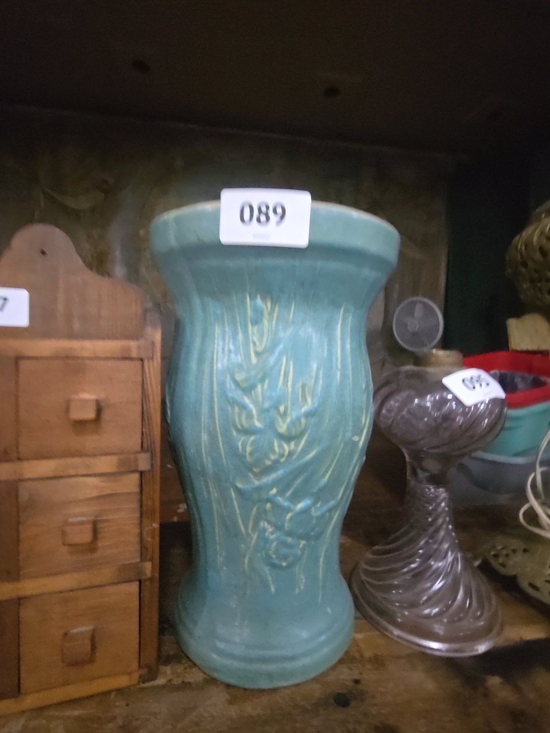 vintage blue planter
