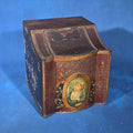 Lot 109 - Antique Tin Lithograph General Store Cream of Tartar Bin with Child Portrait Medallion