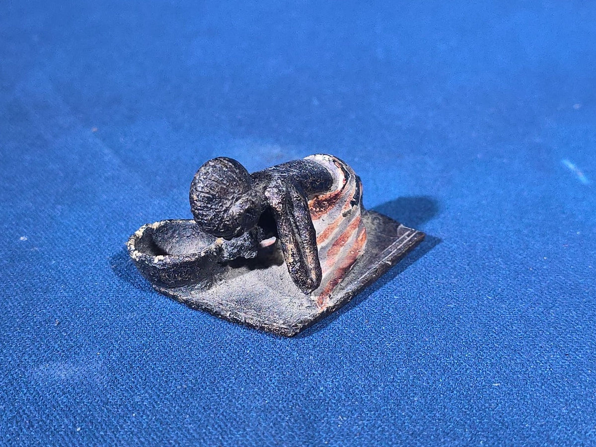 Grouping of 24 Vintage West African Iron Figurines with Painted Details and Provenance Note