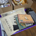 Lot 112 - Box Lot of Ephemera Including White Owl Box and Titanic Pamphlet and Diamonds Jubilee Brick (Damaged)