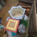 Lot 048 - Box Lot of Miscellaneous Including Pottery Jars of Buttons and Woodenware