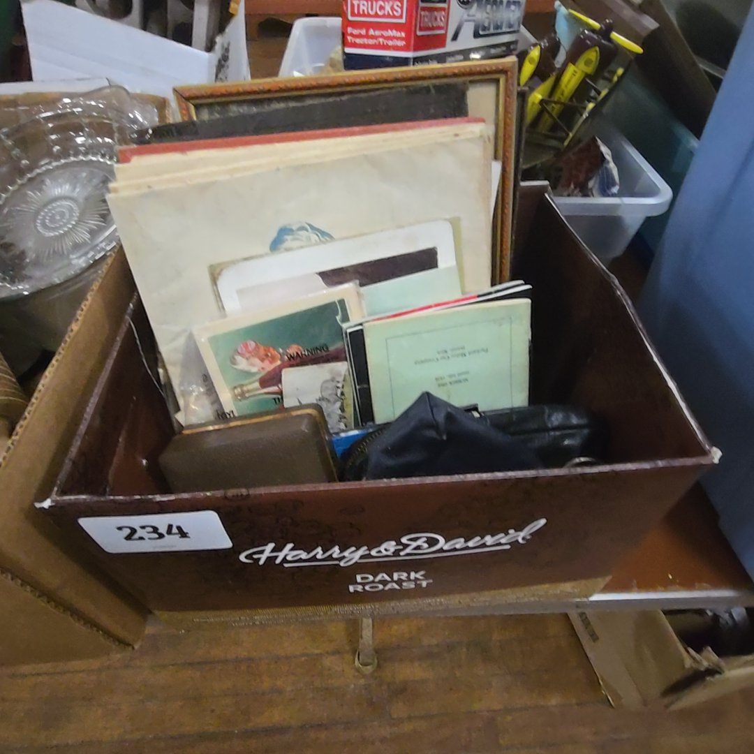box lot of ephemera and more