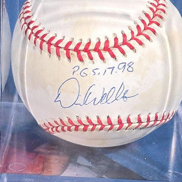 Vintage David Wells Signed Rawlings American League Baseball Inscribed "P.G. 5.17.98" with Signing Photograph, New York Yankees