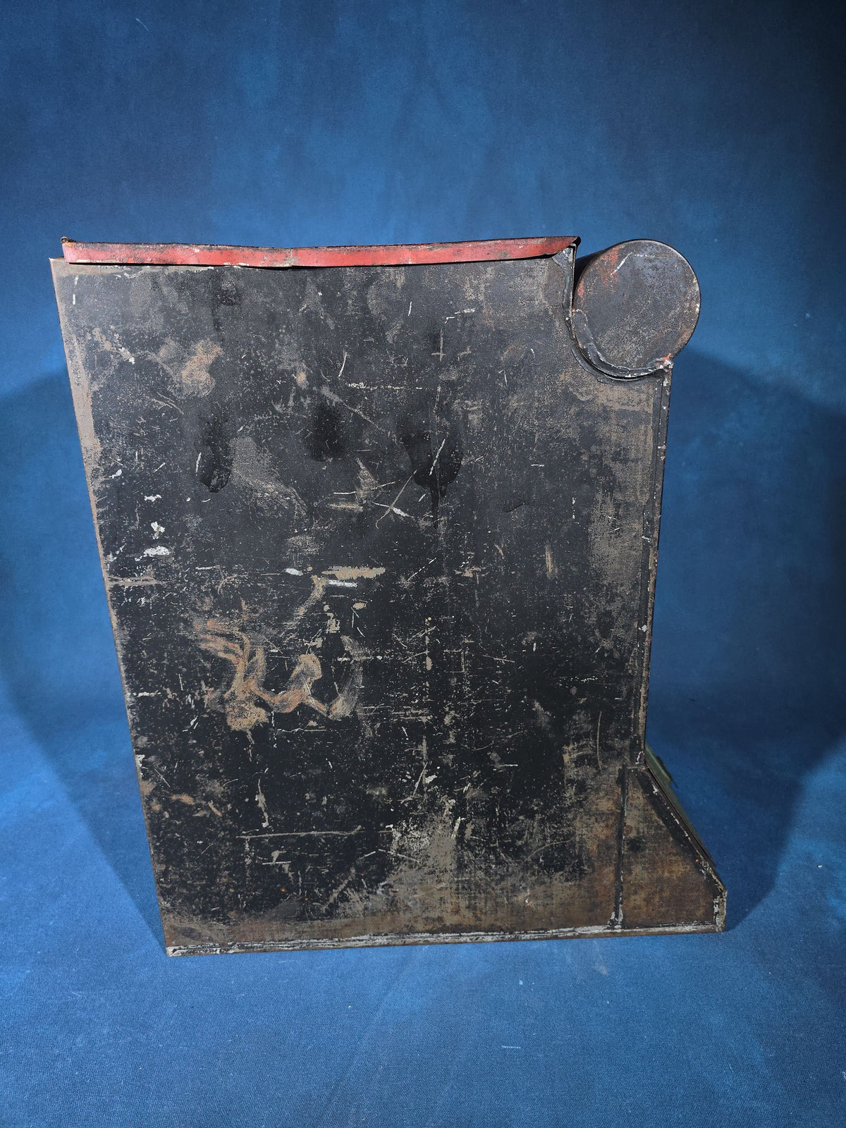 Antique Hand-Painted and Lithographed General Store Coffee Bin with Japanesque Portrait of a Woman with Bird