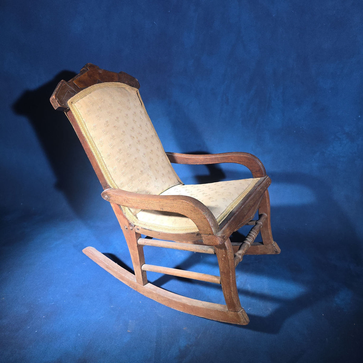 Antique Eastlake Upholstered Child's Rocking Chair