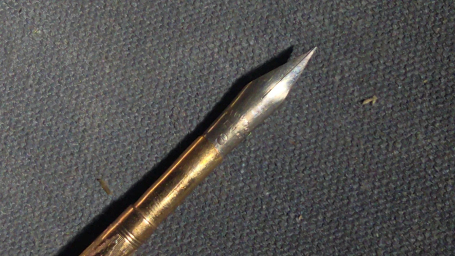 Antique Mother of Pearl Dip Pen with Nib in Fabric-Covered Case