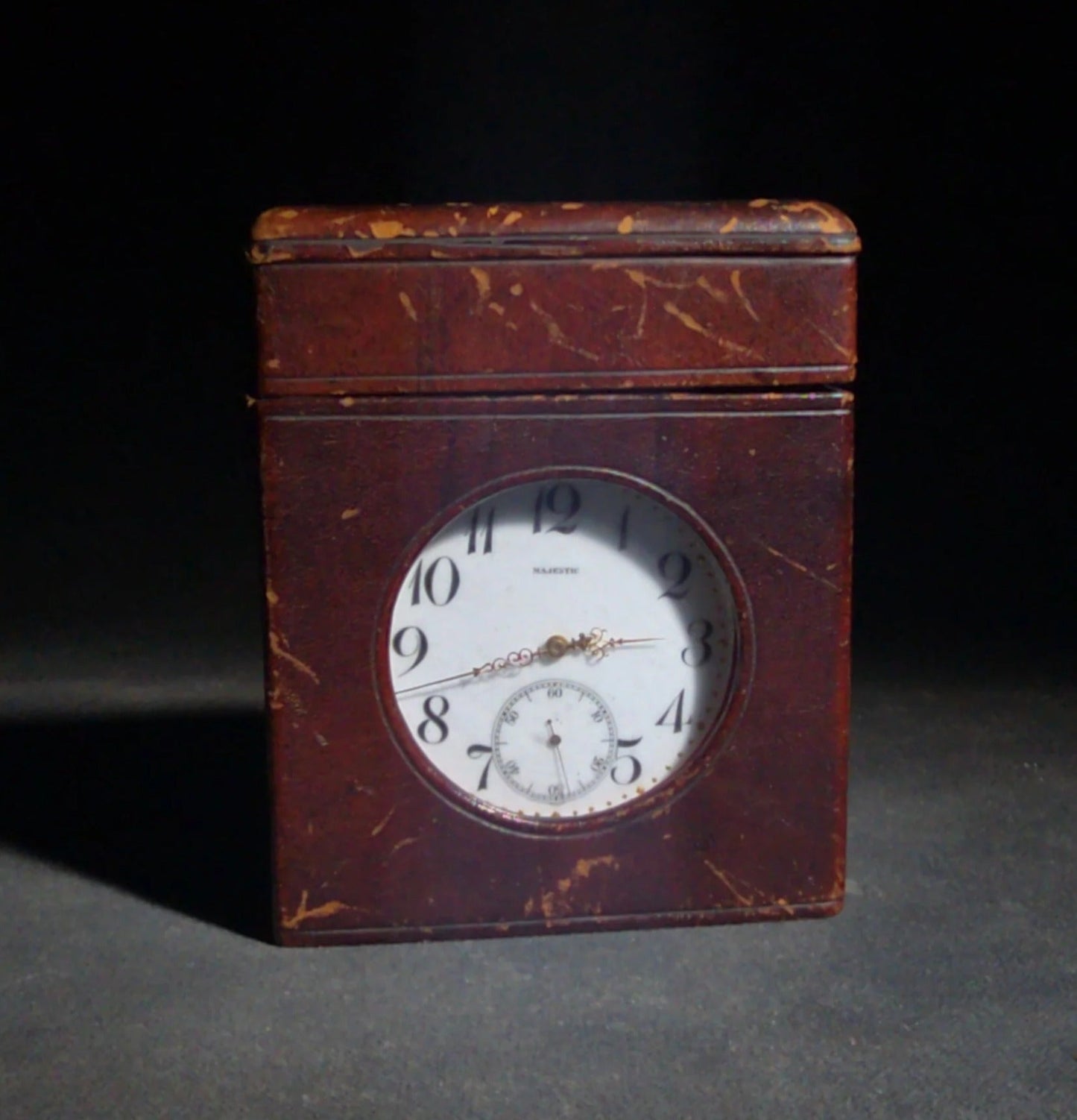 Antique Doxa "Majestic" Open-Face Pocket Watch in Argentan Case with Leather Travel Stand, Serial No. 257505