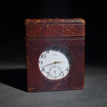 Lot 105 - Antique Doxa "Majestic" Open-Face Pocket Watch in Argentan Case with Leather Travel Stand, Serial No. 257505, 4-1/8" H