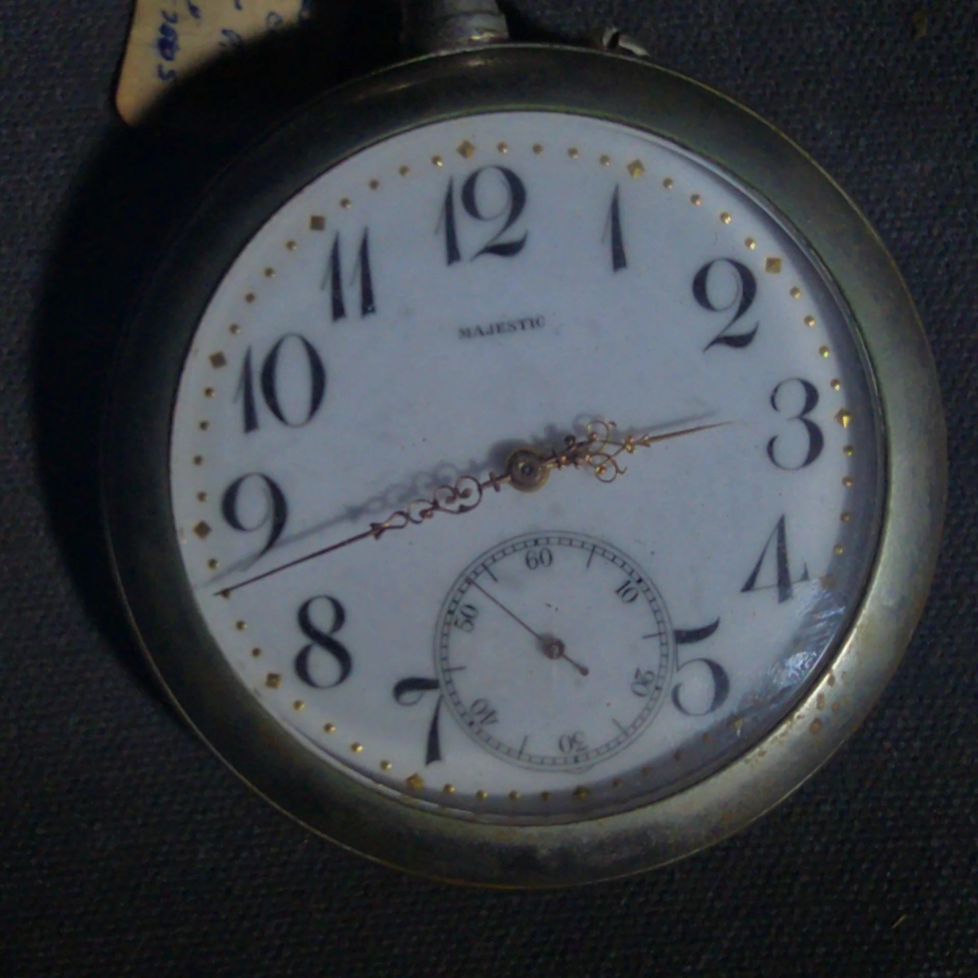 Antique Doxa "Majestic" Open-Face Pocket Watch in Argentan Case with Leather Travel Stand, Serial No. 257505