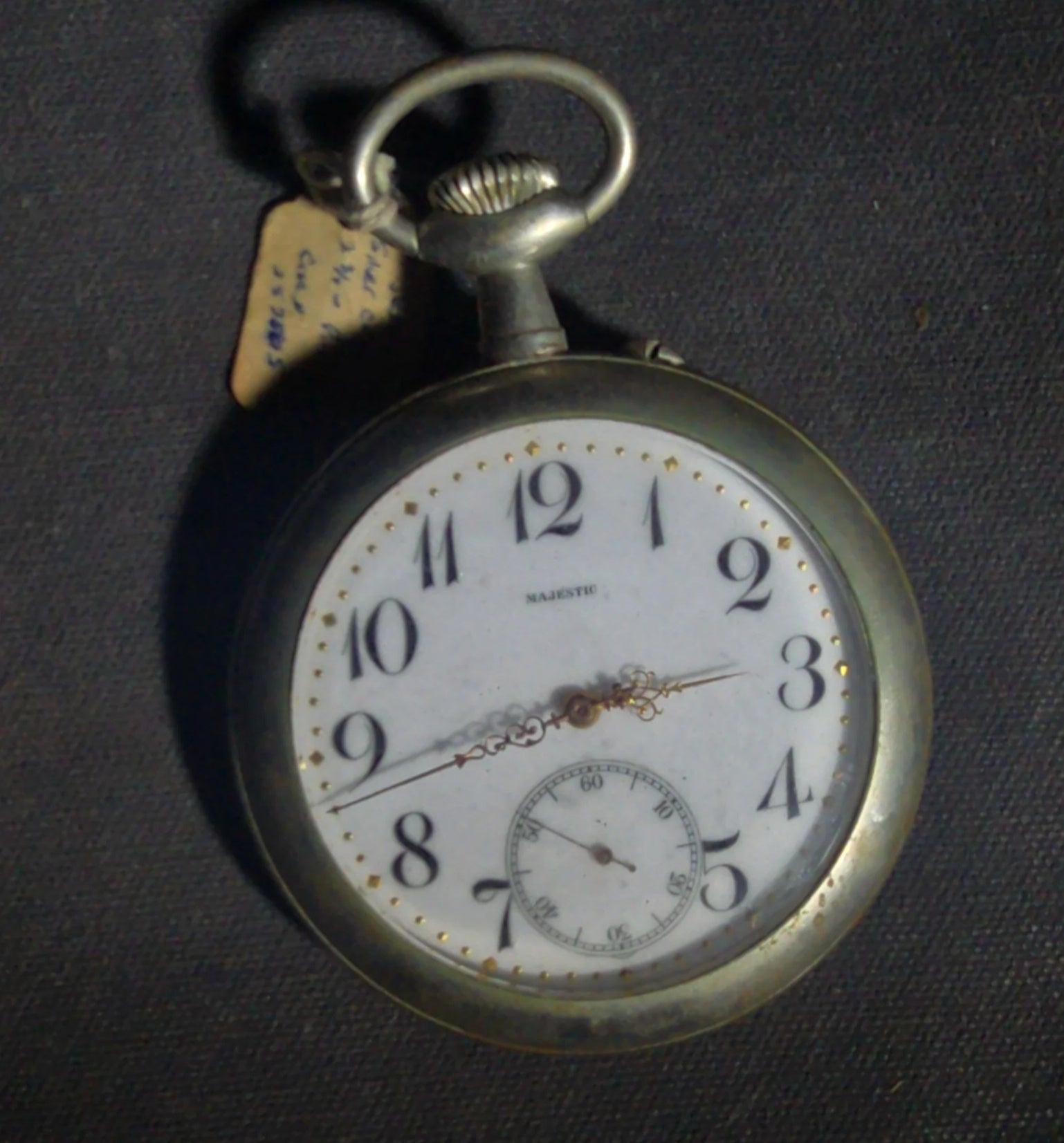 Antique Doxa "Majestic" Open-Face Pocket Watch in Argentan Case with Leather Travel Stand, Serial No. 257505