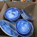 Lot 119 - Box Lot of Commemorative Blue and White Glass