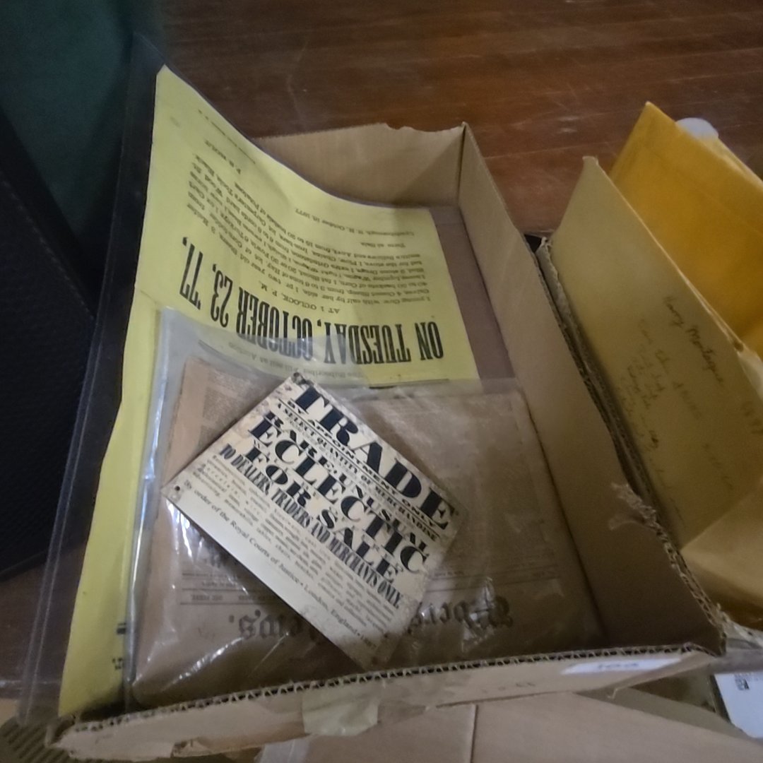 box lot of ephemera including auction poster