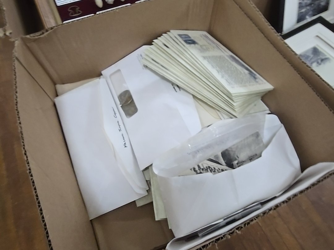 box lot of stamps and ephemera