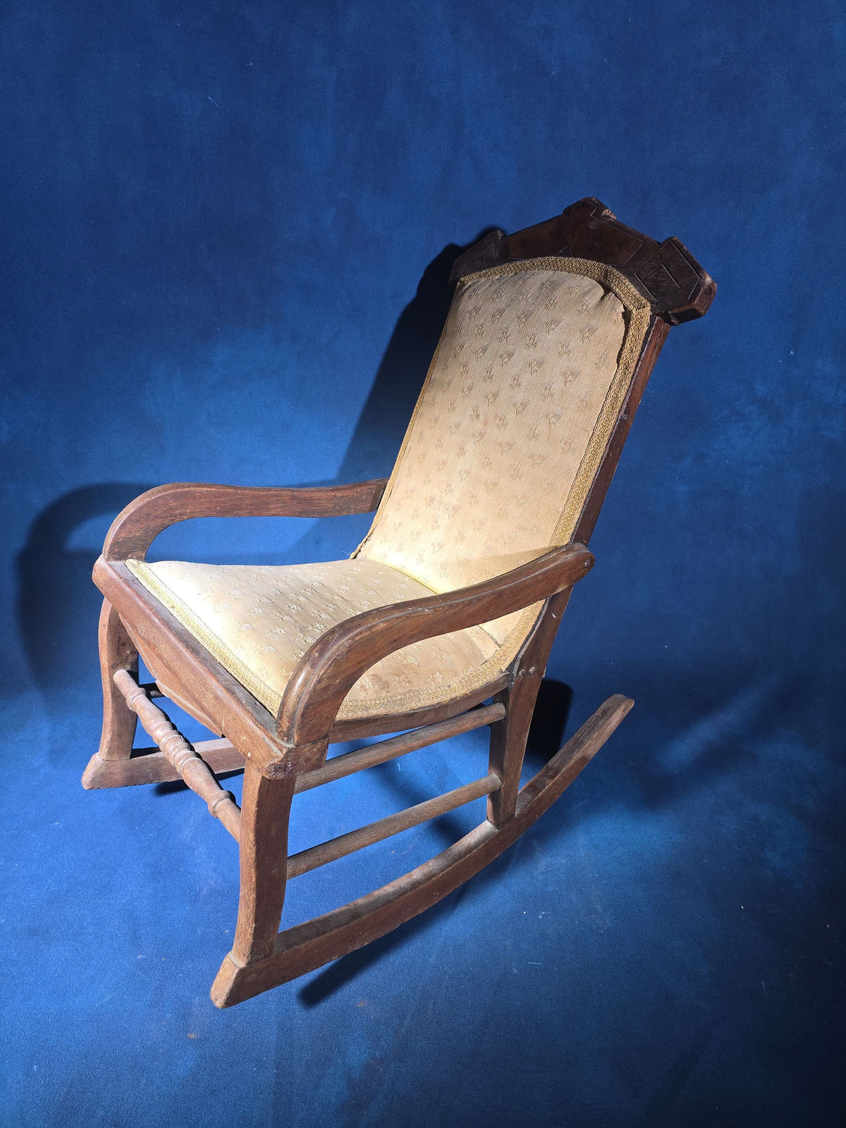 Antique Eastlake Upholstered Child's Rocking Chair