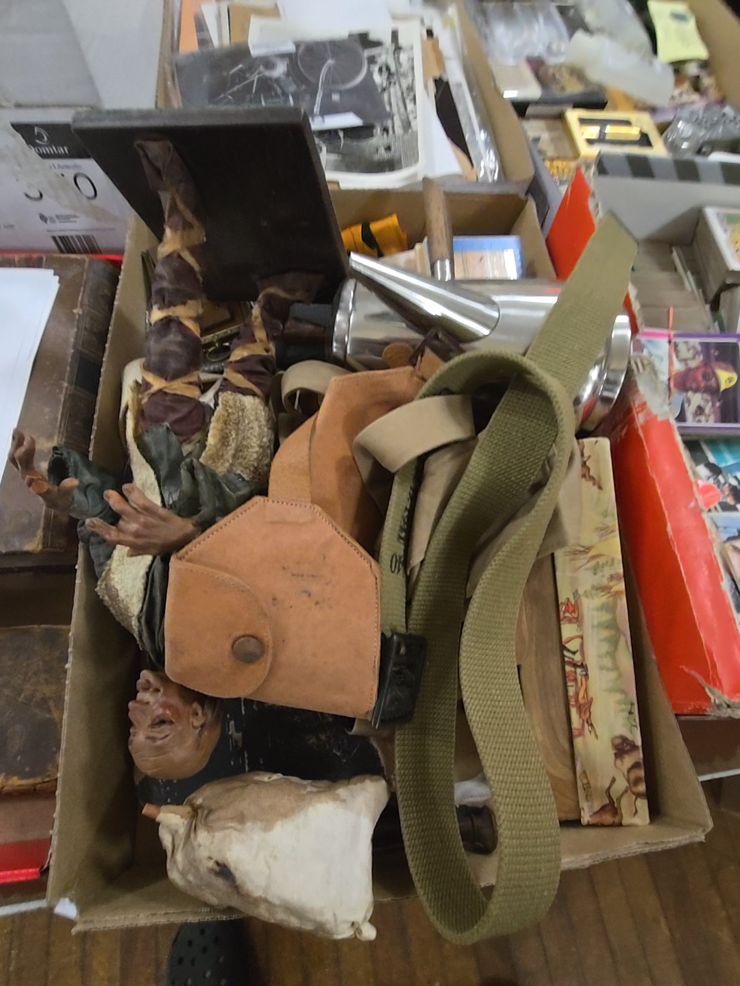 box lot with uniforms and more