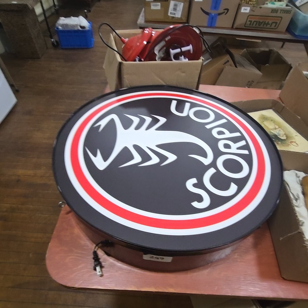 modern light up scorpion sign